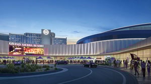 Rendering of Reno Arena View of Main Driveway.